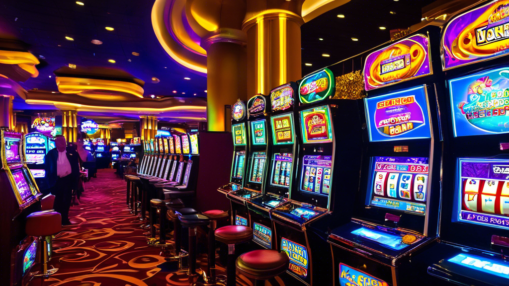 Vibrant casino floor with a variety of slot machines.